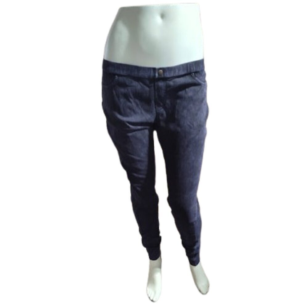 Hue Aubergine Black Denim Leggings / Jeggings Women's Large 12 - 14 NWT